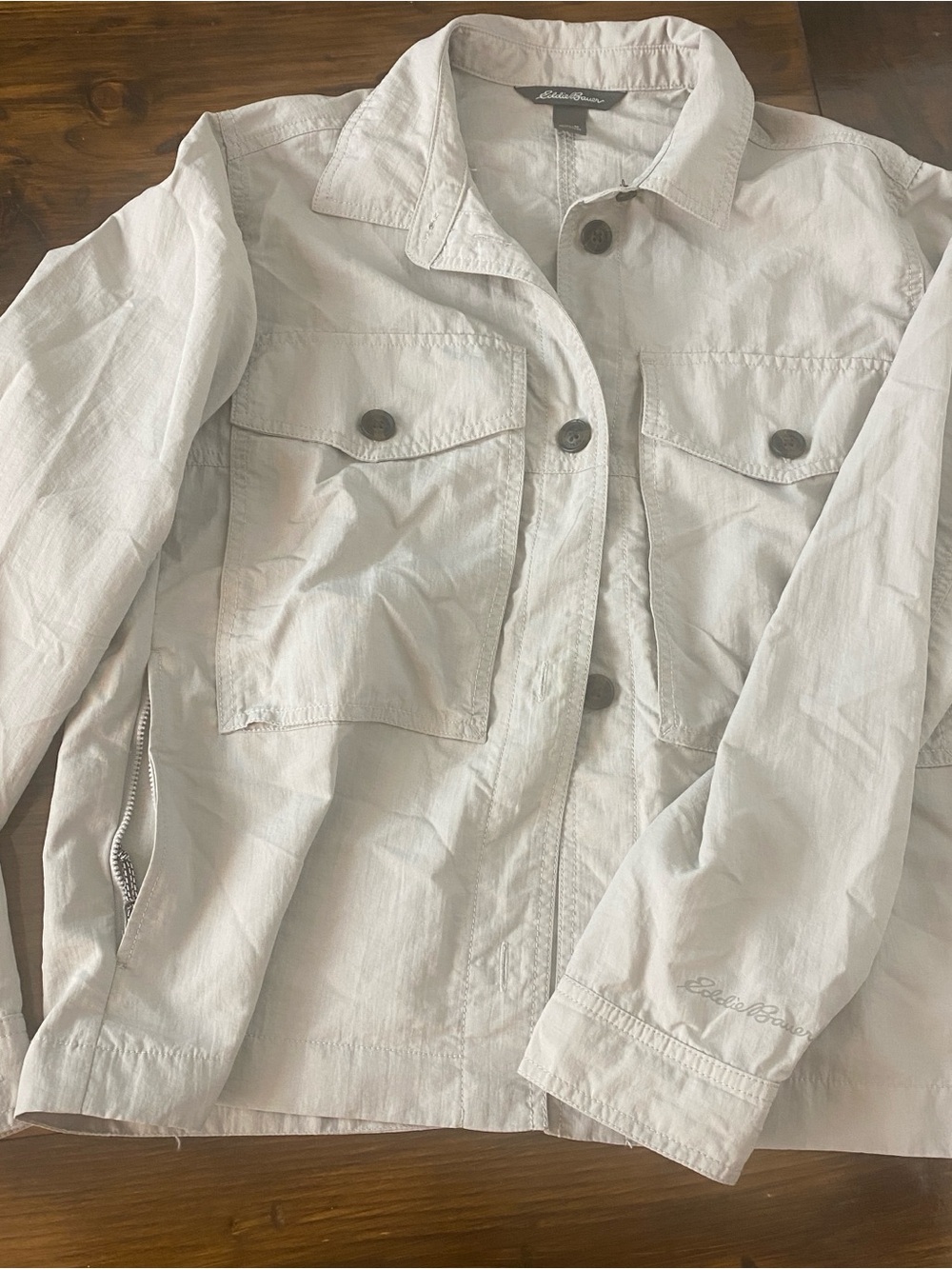 Eddie Bauer Women's Light Gray Utility Field Jacket‎ Medium SKU A116